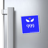 Square Magnet - Angel Number 999 Blue Magnet