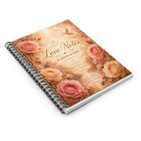 Love Notes Spiral Notebook — Floral Romantic Journal for Weddings, Vows & Keepsakes