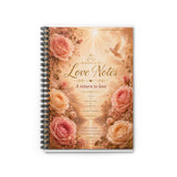 Love Notes Spiral Notebook — Floral Romantic Journal for Weddings, Vows & Keepsakes