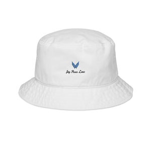 Embroidered Bucket Hat - Stylish Summer Accessory with 'Joy Peace Love' Design
