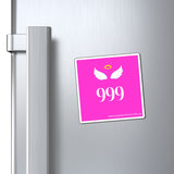 Square Magnet - Angel Number 999 Pink