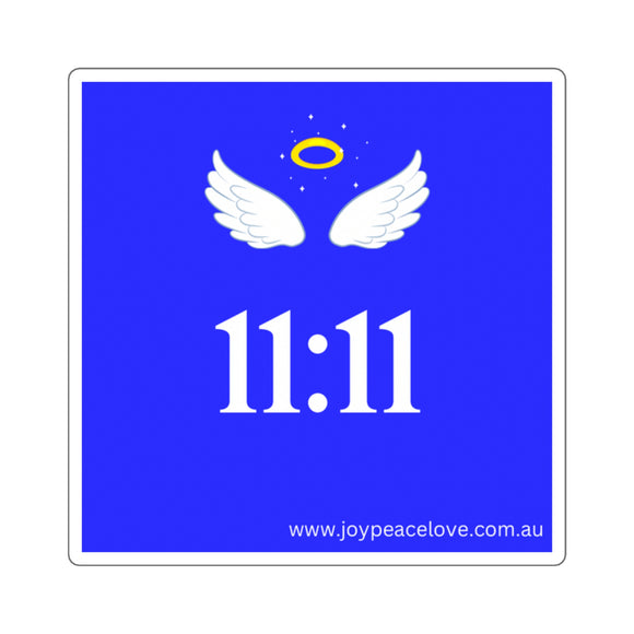 Square Stickers - Angel Number 11 11 Blue Sticker