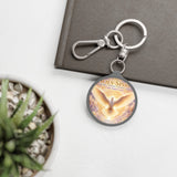 Holy Spirit Dove Keyring — Inspirational Christian Keychain ("I Am That I Am")