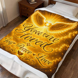 You Are Loved Velvet Plush Blanket — Golden Angel Wings, Joy Peace Love Inspirational Throw