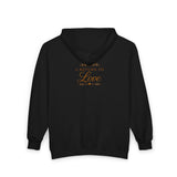 Zip Hoodie — 'A Reason To Love' Gold Script Full-Zip Hooded Sweatshirt