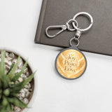 Keyring Tag — Joy Peace Love Gold Angel Wings Holiday Keychain