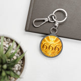 666 Golden Angel Keyring Tag — Spiritual Protection & Love Keychain