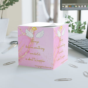 Inspirational Note Cube - Always Believe Something Wonderful is About to Happen