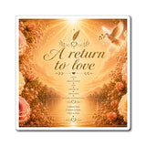 A Return to Love Magnet — Inspirational Dove & Golden Floral Refrigerator Sticker