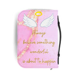 Inspirational Bible Cover with Angel Wings – Always Believe Something Wonderful