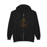 Zip Hoodie — 'A Reason To Love' Gold Script Full-Zip Hooded Sweatshirt