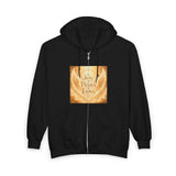 Angel Wings Zip Hoodie — Joy Peace Love Inspirational Holiday Sweatshirt
