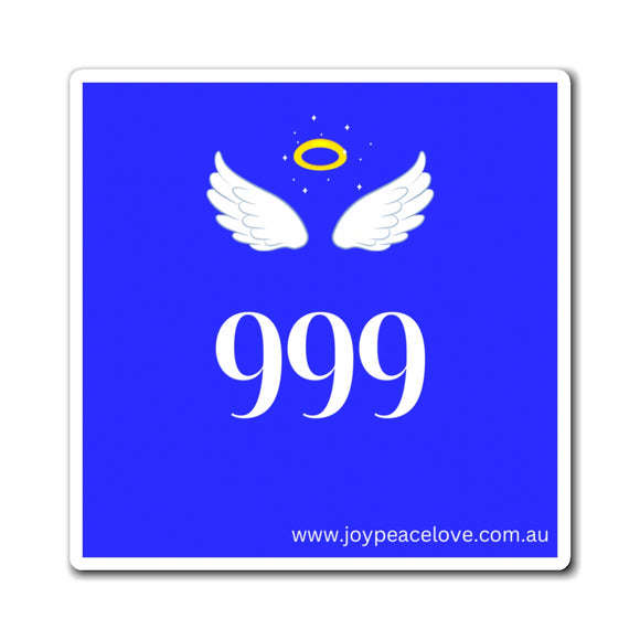 Square Magnet - Angel Number 999 Blue Magnet