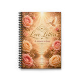 Love Letters Spiral Notebook — Ruled Journal with Romantic Rose & Dove Design