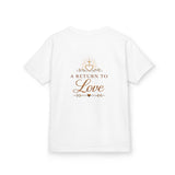 Kids Tee — “A Return to Love” Religious Heart Cross Design