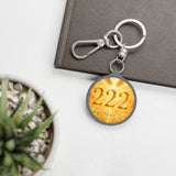 Angel Number 222 Keyring — Joy Peace Love Inspirational Keychain