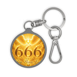 666 Golden Angel Keyring Tag — Spiritual Protection & Love Keychain