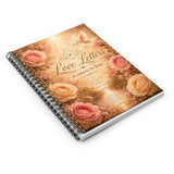 Love Letters Spiral Notebook — Ruled Journal with Romantic Rose & Dove Design