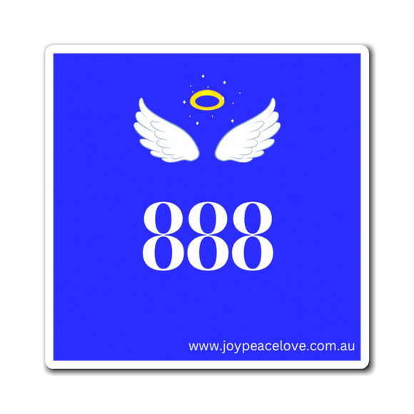 Square Magnet - Angel Number 888 Blue
