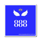 Square Magnet - Angel Number 888 Blue