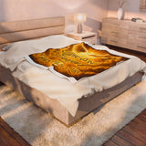 You Are Loved Velvet Plush Blanket — Golden Angel Wings, Joy Peace Love Inspirational Throw
