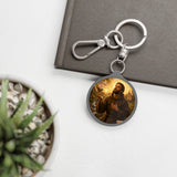 Saint Francis Keyring Tag — Rustic Religious Animal Lover Prayer Keychain