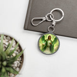 Archangel Raphael Keyring Tag — Healing Guardian Angel Keychain