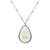 Angel Number 888 Oval Necklace - Meaningful Jewelry Gift for Spirituality & Faith